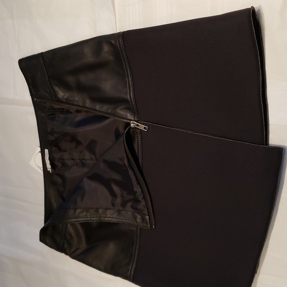 Halogen/NORDSTROM New Genuine LEATHER Wrap Scuba Moto SKIRT Sz 4 Business Black - Picture 9 of 15
